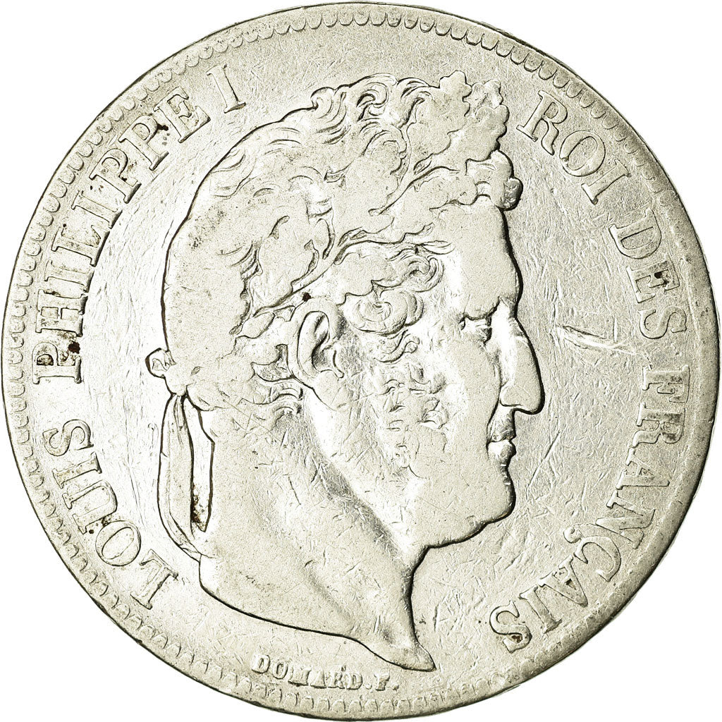 Coin, France, Louis-Philippe, 5 Francs, 1839, Rouen, VF(20-25), Silver