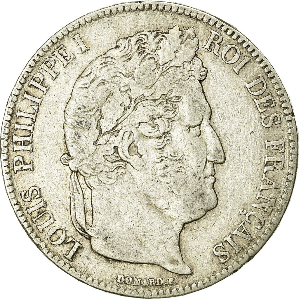 Coin, France, Louis-Philippe, 5 Francs, 1839, Rouen, VF(20-25), Silver