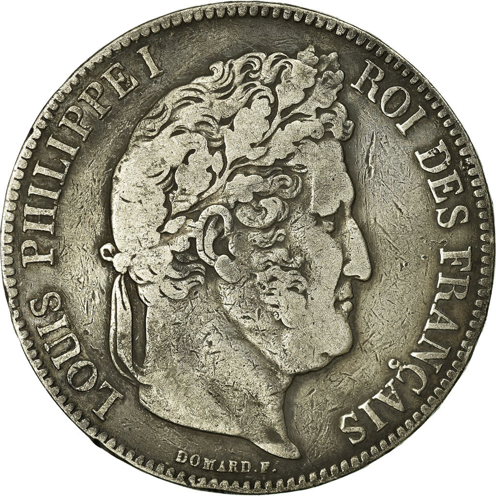 Coin, France, Louis-Philippe, 5 Francs, 1839, Rouen, VF(20-25), Silver