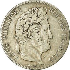 Monnaie, France, Louis-Philippe, 5 Francs, 1839, Strasbourg, TB, Argent