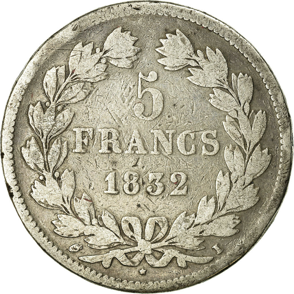 Monnaie, France, Louis-Philippe, 5 Francs, 1832, Limoges, B+, Argent