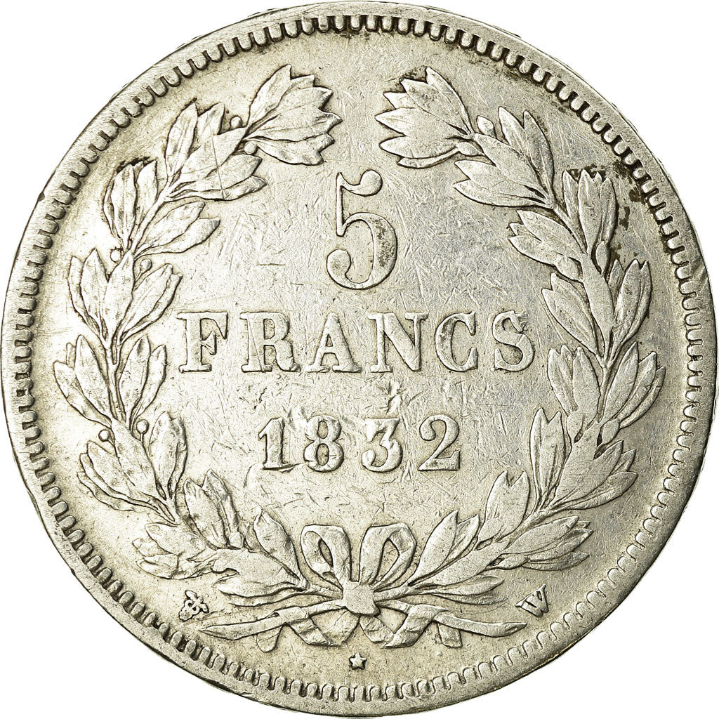 Coin, France, Louis-Philippe, 5 Francs, 1832, Lille, VF(20-25), Silver