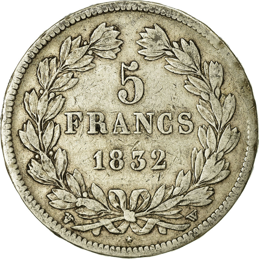 Coin, France, Louis-Philippe, 5 Francs, 1832, Lille, VF(20-25), Silver