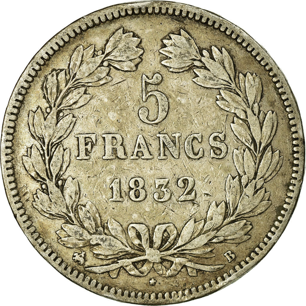 Coin, France, Louis-Philippe, 5 Francs, 1832, Rouen, VF(20-25), Silver