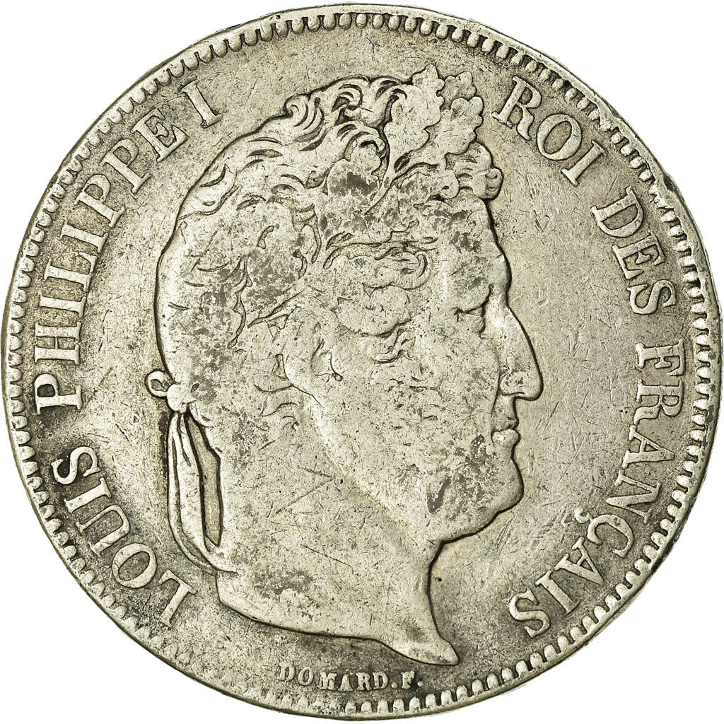 Coin, France, Louis-Philippe, 5 Francs, 1832, Lyon, VF(20-25), Silver, KM:749.4