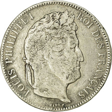 Coin, France, Louis-Philippe, 5 Francs, 1832, Lyon, VF(20-25), Silver, KM:749.4