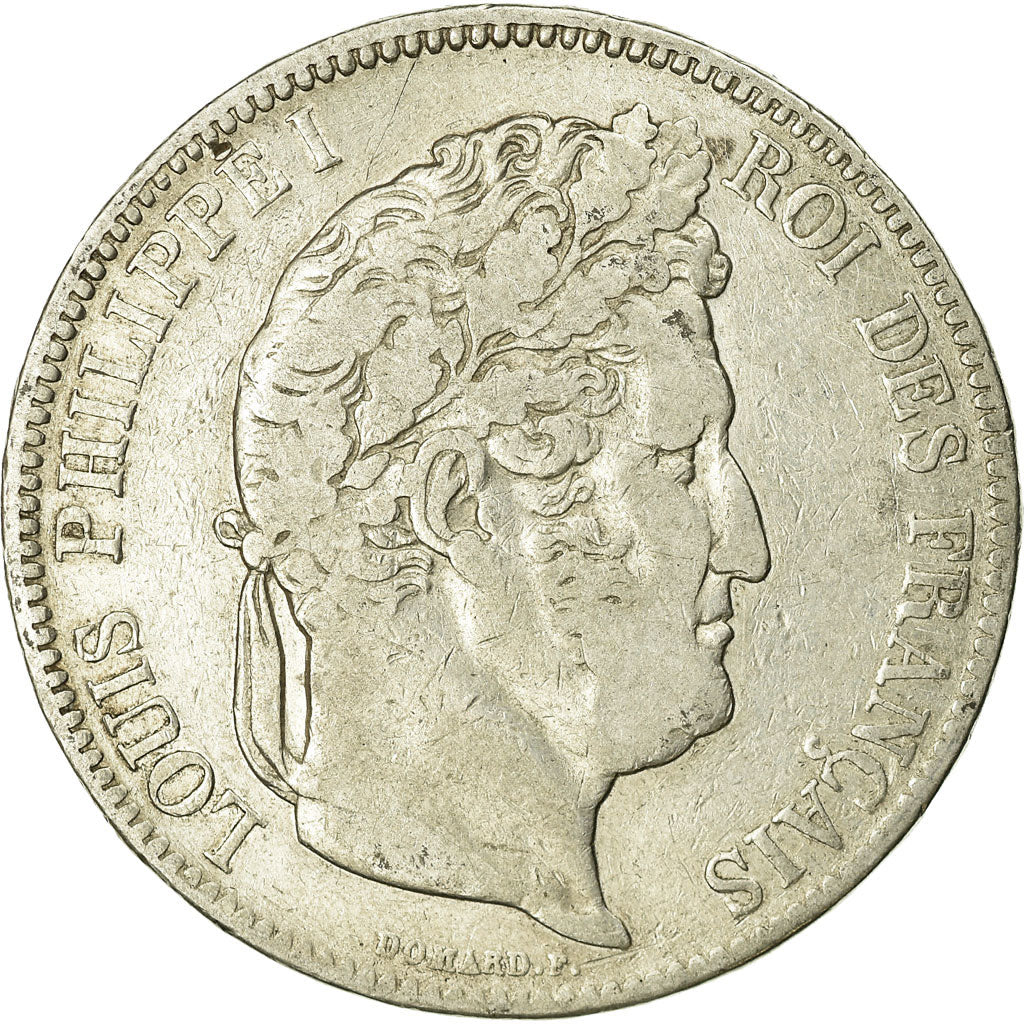 Coin, France, Louis-Philippe, 5 Francs, 1832, Lyon, VF(20-25), Silver, KM:749.4