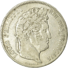 Coin, France, Louis-Philippe, 5 Francs, 1832, Lyon, VF(20-25), Silver, KM:749.4