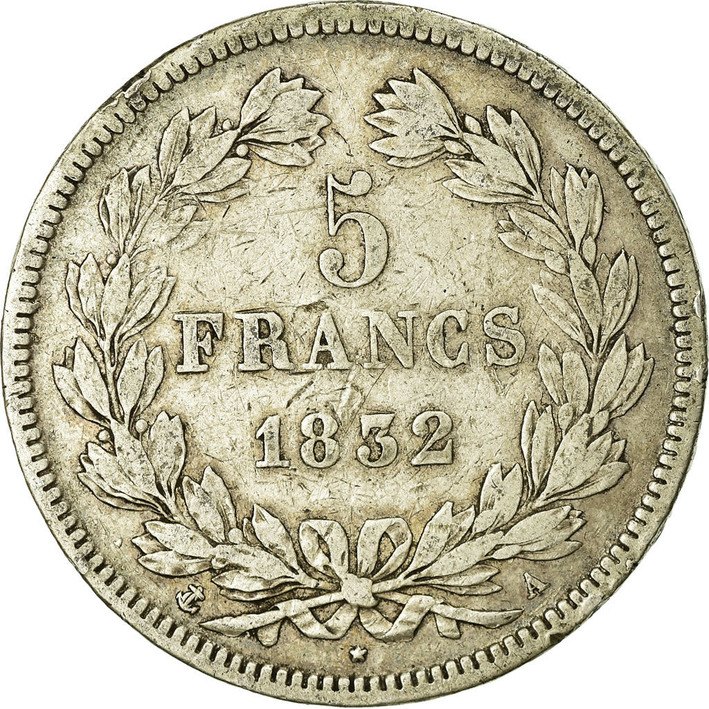 Coin, France, Louis-Philippe, 5 Francs, 1832, Paris, VF(20-25), Silver