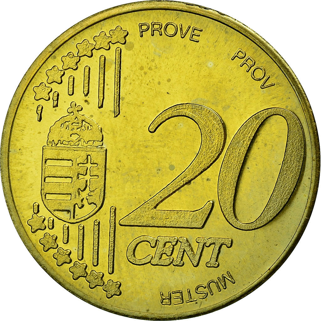 Hungary, 20 Euro Cent, 2004, MS(63), Brass