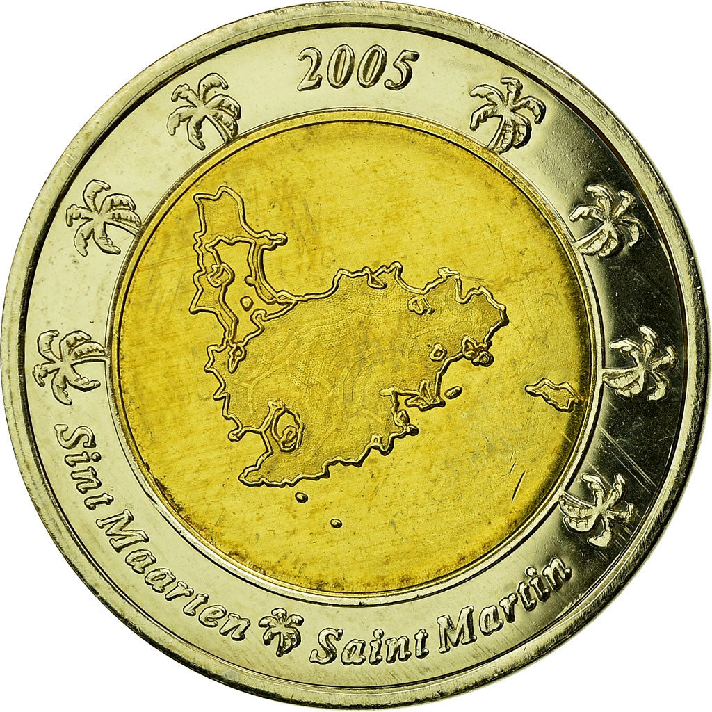 France, 2 Euro, 2005, Saint-Martin, MS(63), Bi-Metallic