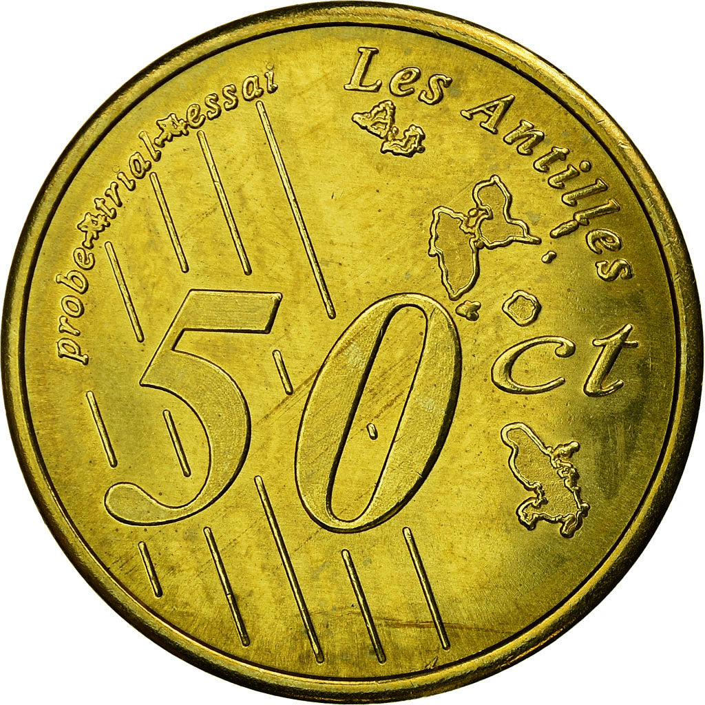 France, 50 Euro Cent, 2005, Saint-Martin, MS(63), Brass