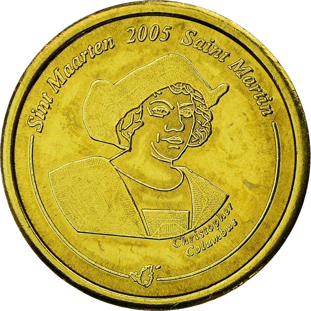 France, 10 Euro Cent, 2005, Saint-Martin, MS(63), Brass