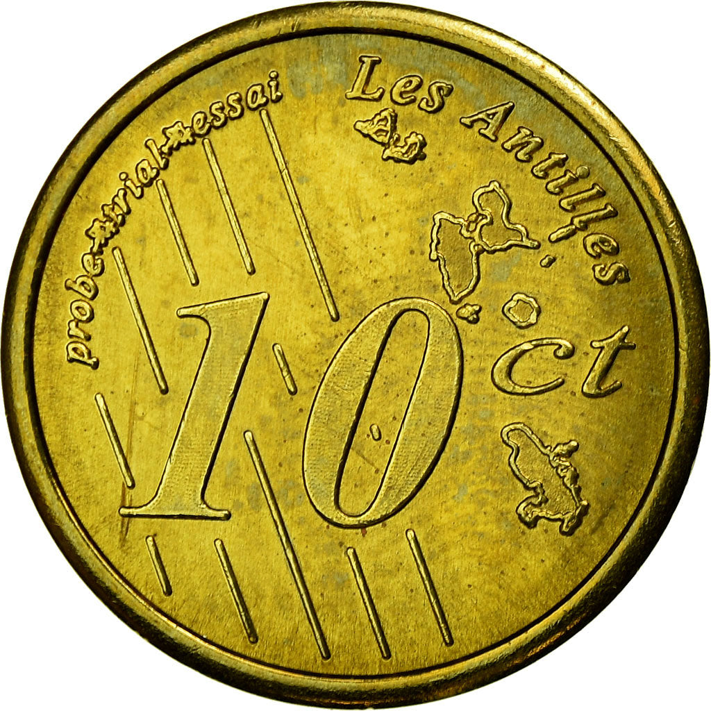 France, 10 Euro Cent, 2005, Saint-Martin, MS(63), Brass