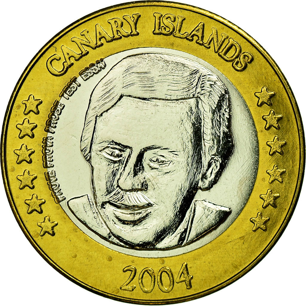 Spain, 2 Euro, 2004, Canary Islands, MS(63), Bi-Metallic