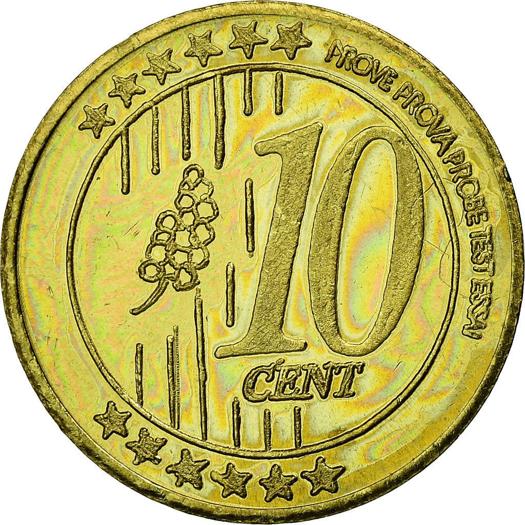 Hiszpania, 10 Euro Cent, 2004, Canary Islands, MS(63), Mosiądz