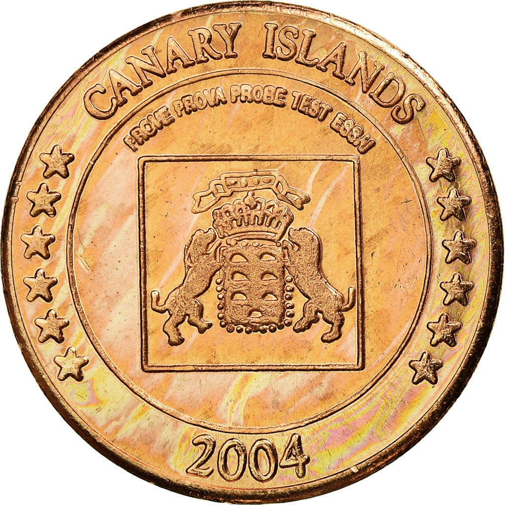 Espanha, 2 Euro Cent, 2004, Canary Islands, MS(63), Cobre