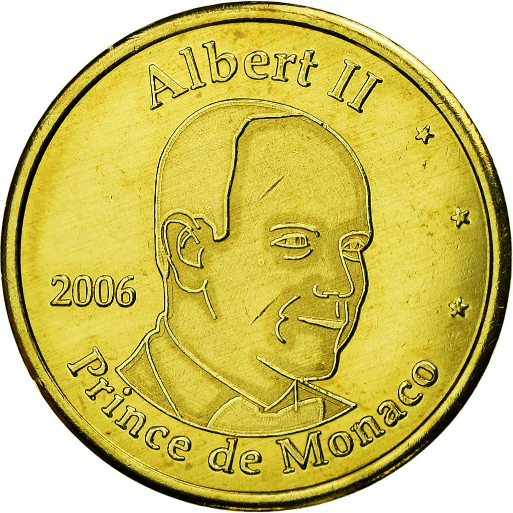 Mónaco, 20 Euro Cent, Prince Albert, 2006, MS(63), Latão