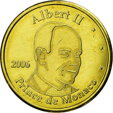 Mónaco, 20 Euro Cent, Prince Albert, 2006, MS(63), Latão