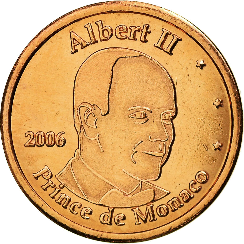 Monaco, 5 Euro Cent, Prince Albert, 2006, MS(63), Miedź