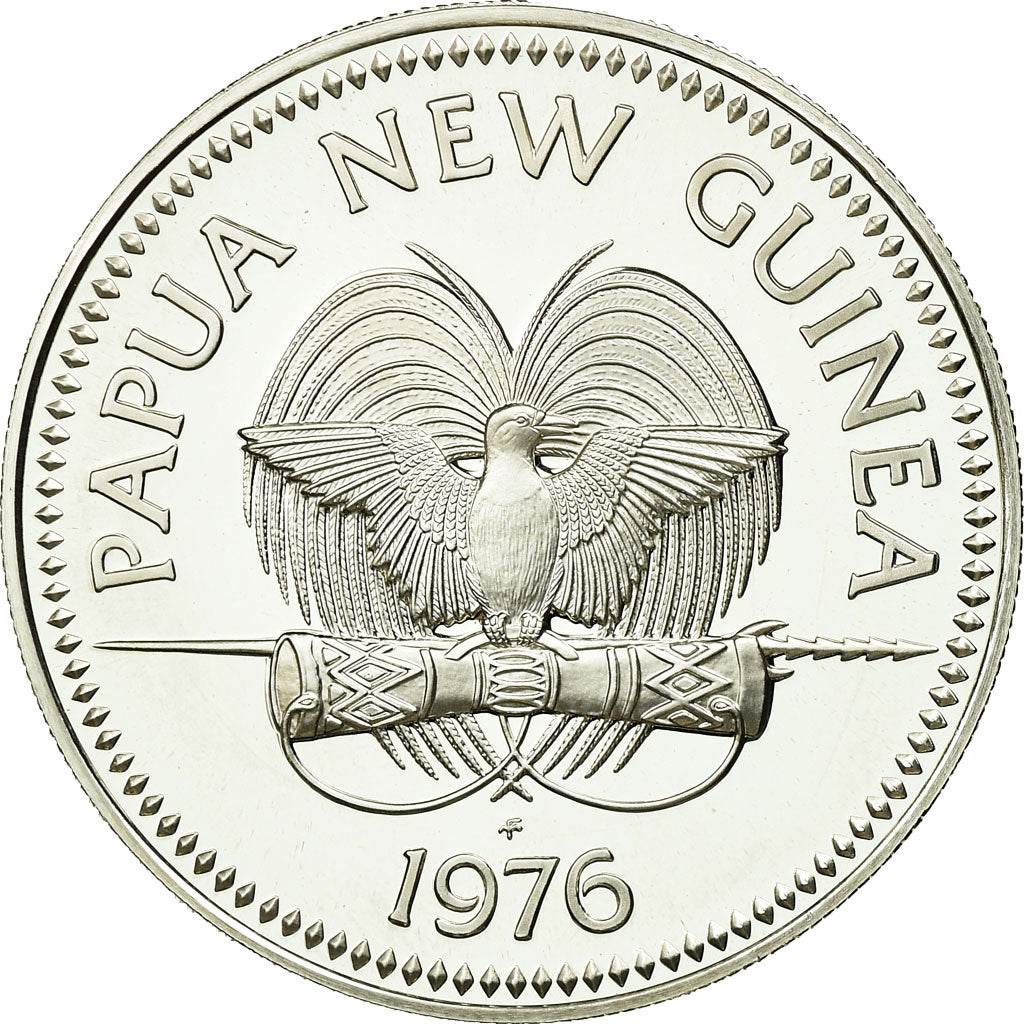 Coin, Papua New Guinea, 5 Kina, 1976, MS(65-70), Silver, KM:7a