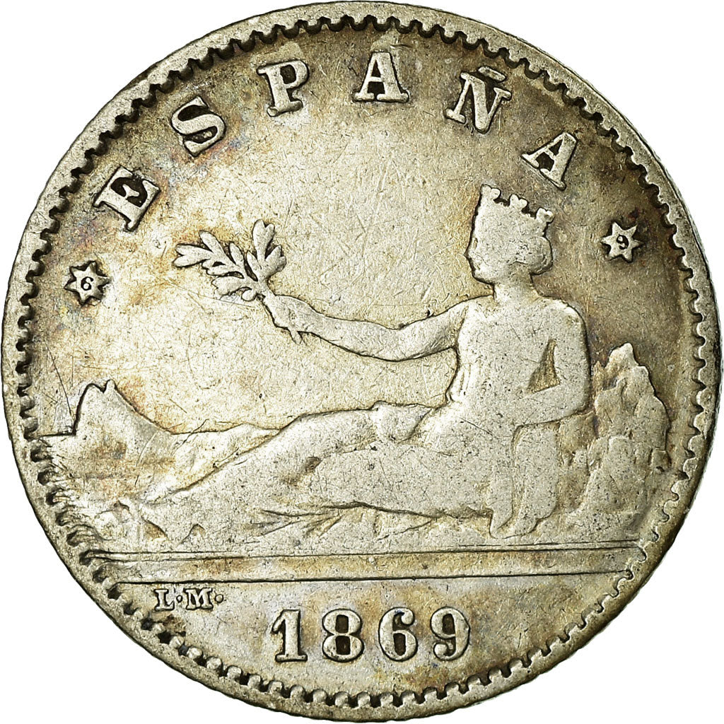 Coin, Spain, Provisional Government, 50 Centimos, 1869, Madrid, VF(30-35)