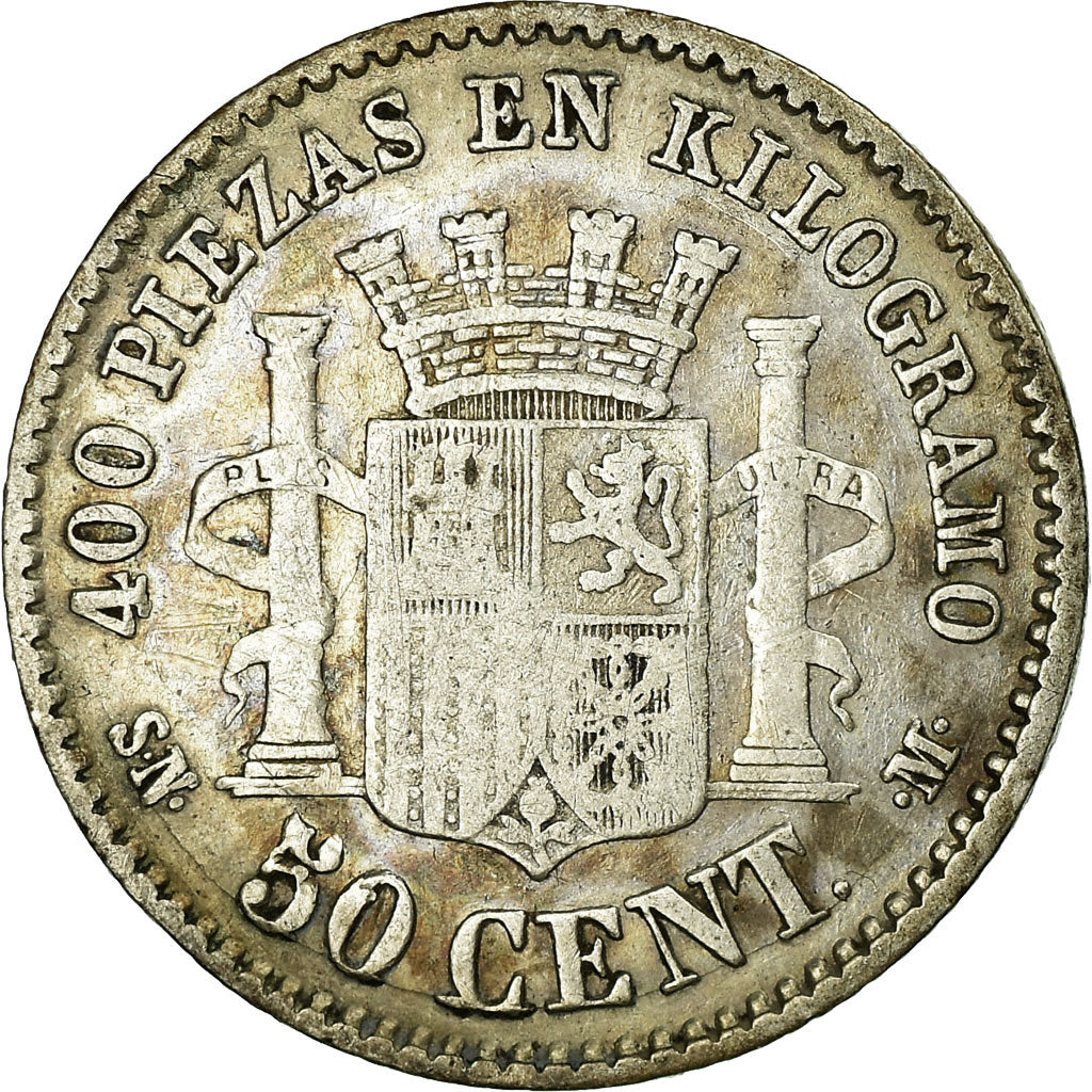Coin, Spain, Provisional Government, 50 Centimos, 1869, Madrid, VF(30-35)