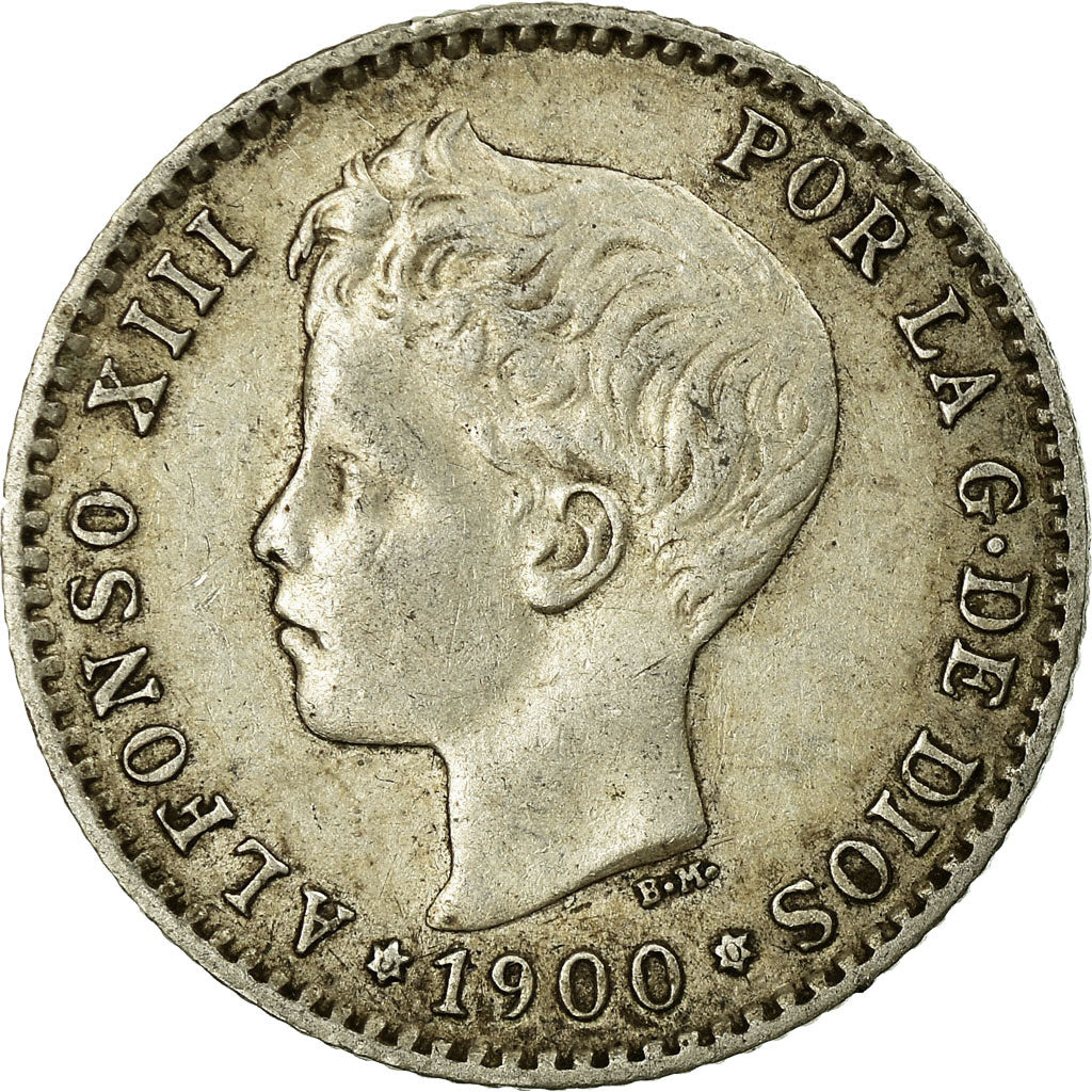Coin, Spain, Alfonso XIII, 50 Centimos, 1900, Madrid, EF(40-45), Silver, KM:705