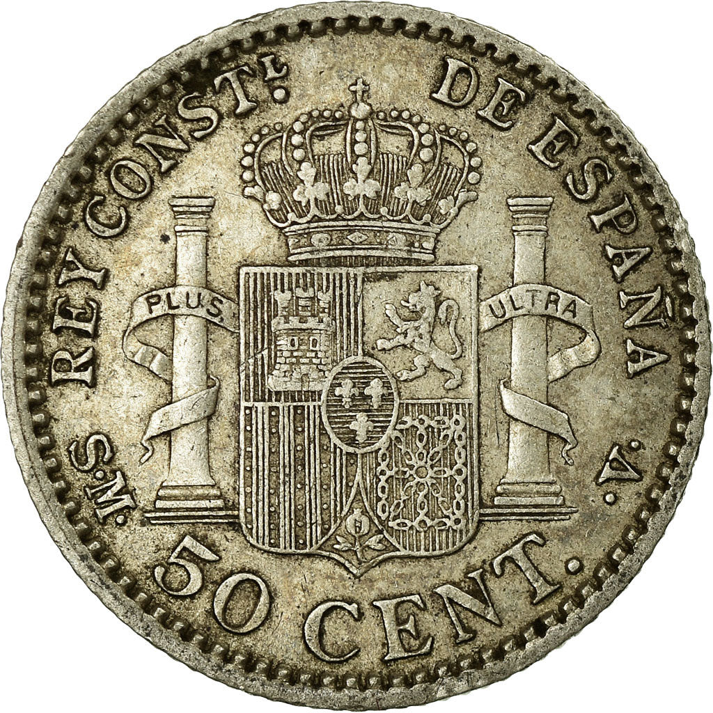 Coin, Spain, Alfonso XIII, 50 Centimos, 1900, Madrid, EF(40-45), Silver, KM:705