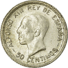 Moeda, Espanha, Alfonso XIII, 50 Centimos, 1926, Madrid, EF(40-45), Prata