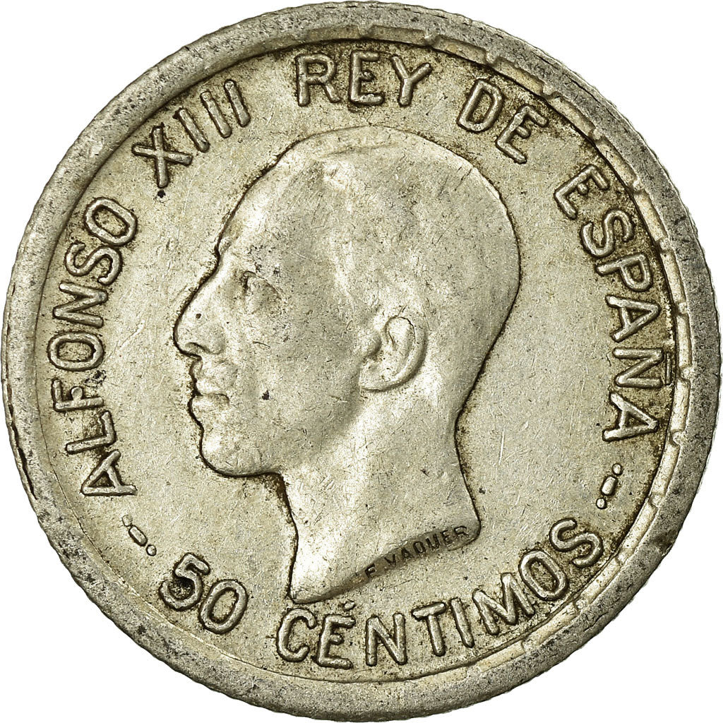 Coin, Spain, Alfonso XIII, 50 Centimos, 1926, Madrid, VF(30-35), Silver, KM:741