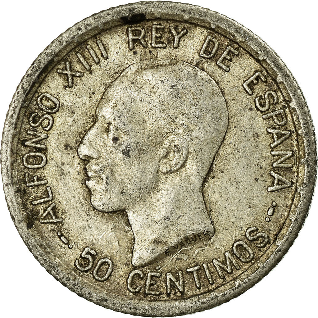 Coin, Spain, Alfonso XIII, 50 Centimos, 1926, Madrid, VF(30-35), Silver, KM:741