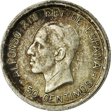 Coin, Spain, Alfonso XIII, 50 Centimos, 1926, Madrid, VF(30-35), Silver, KM:741