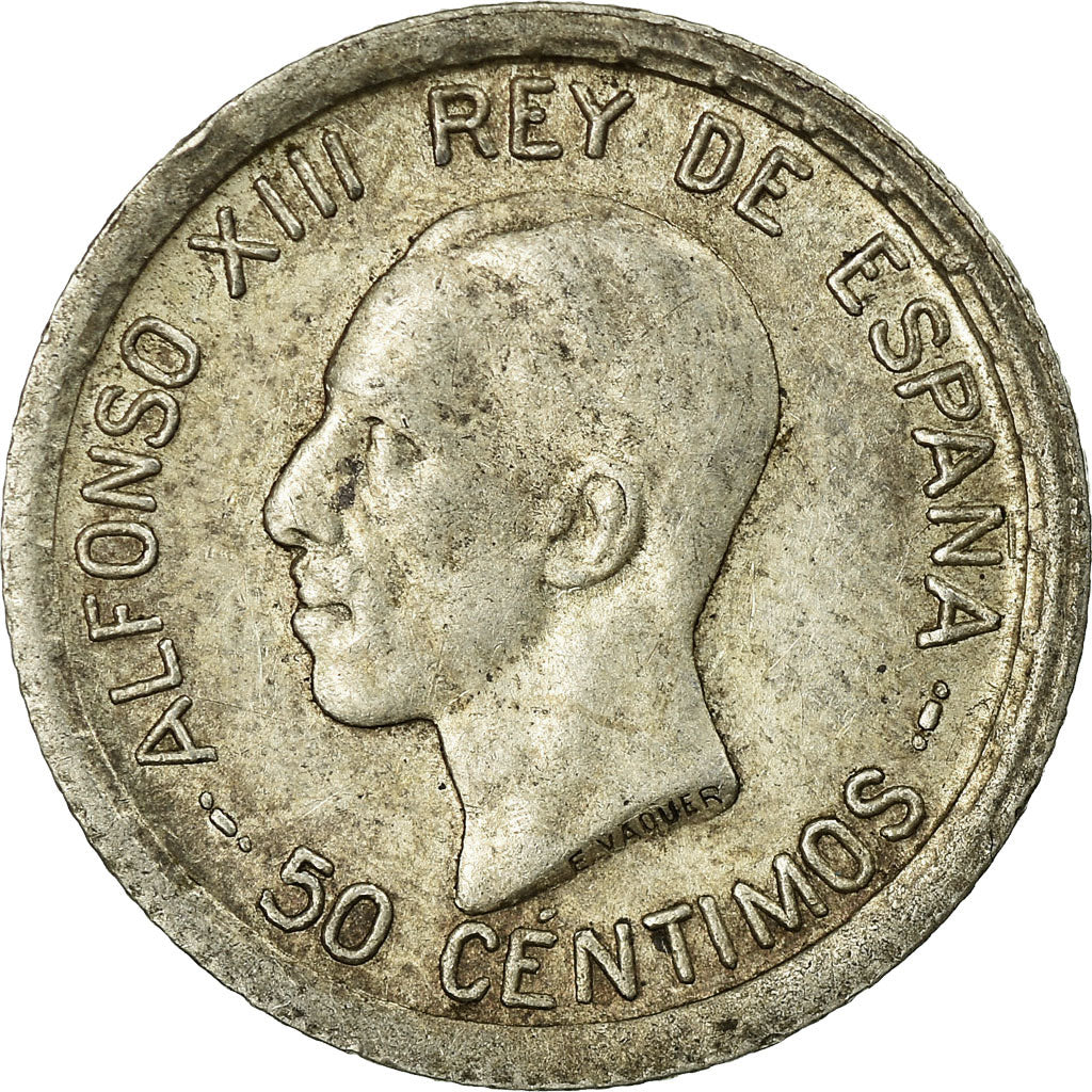 Coin, Spain, Alfonso XIII, 50 Centimos, 1926, Madrid, VF(30-35), Silver, KM:741
