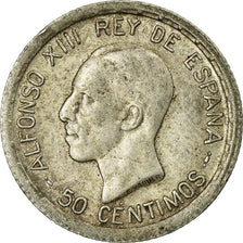 Coin, Spain, Alfonso XIII, 50 Centimos, 1926, Madrid, VF(30-35), Silver, KM:741