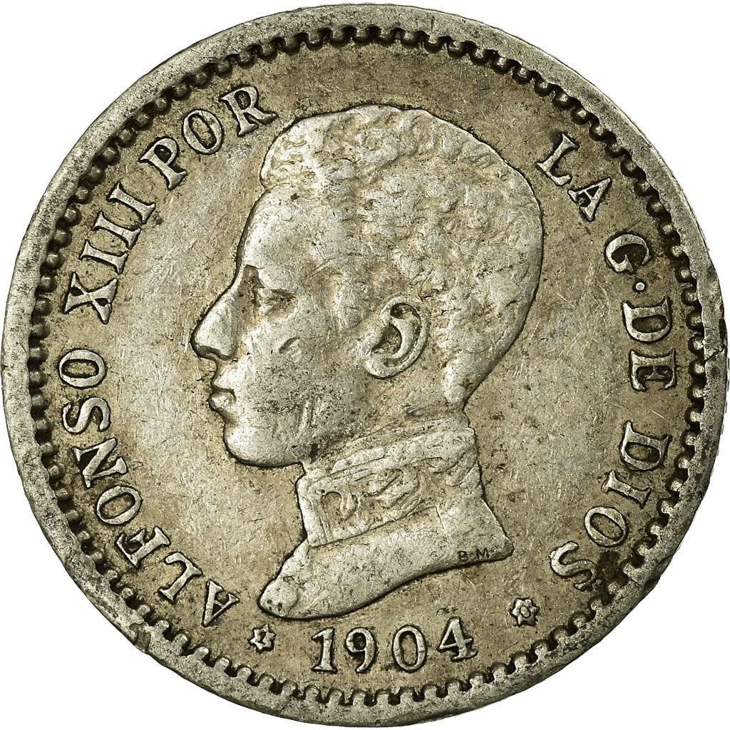 Coin, Spain, Alfonso XIII, 50 Centimos, 1904, Madrid, EF(40-45), Silver, KM:723