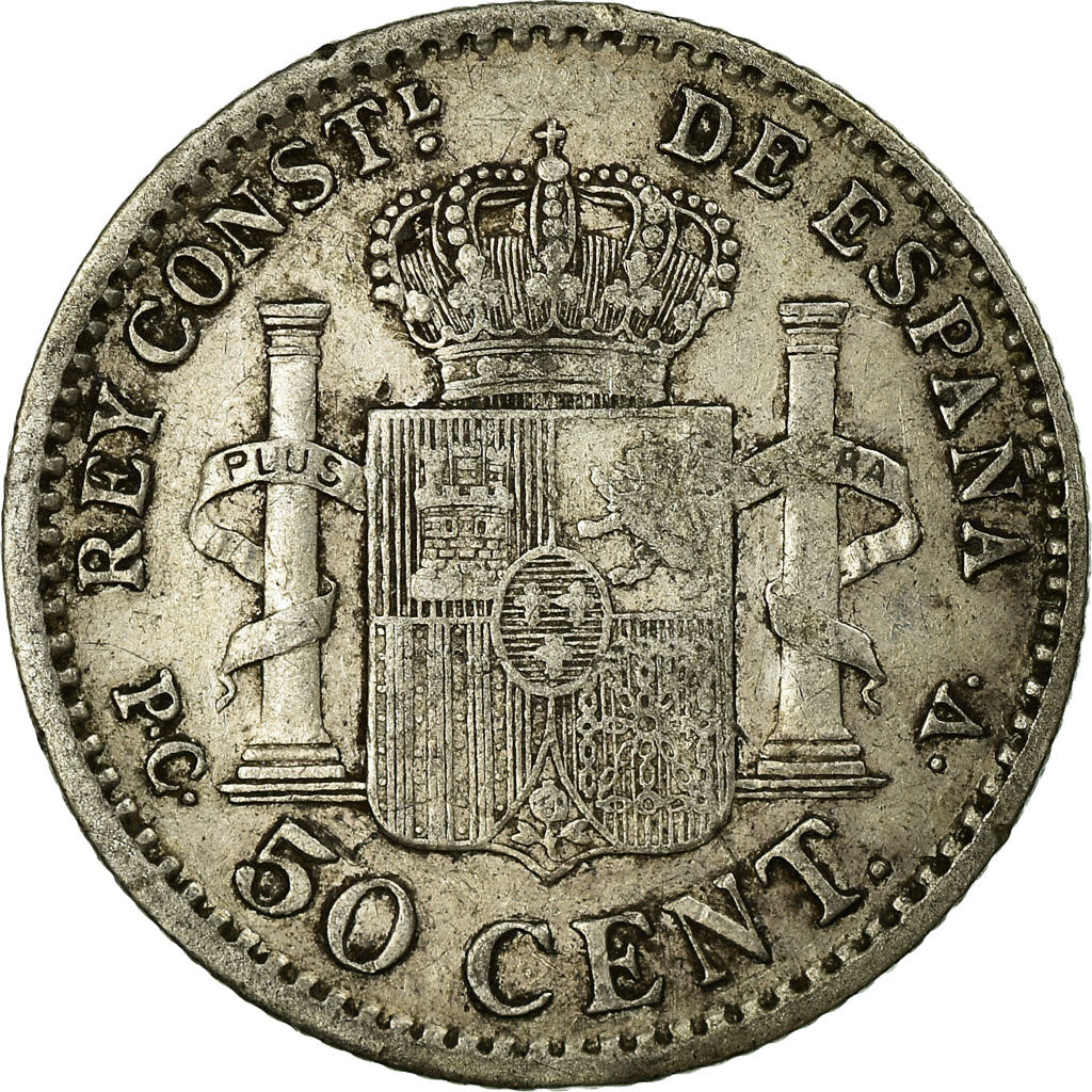 Coin, Spain, Alfonso XIII, 50 Centimos, 1904, Madrid, VF(30-35), Silver, KM:723