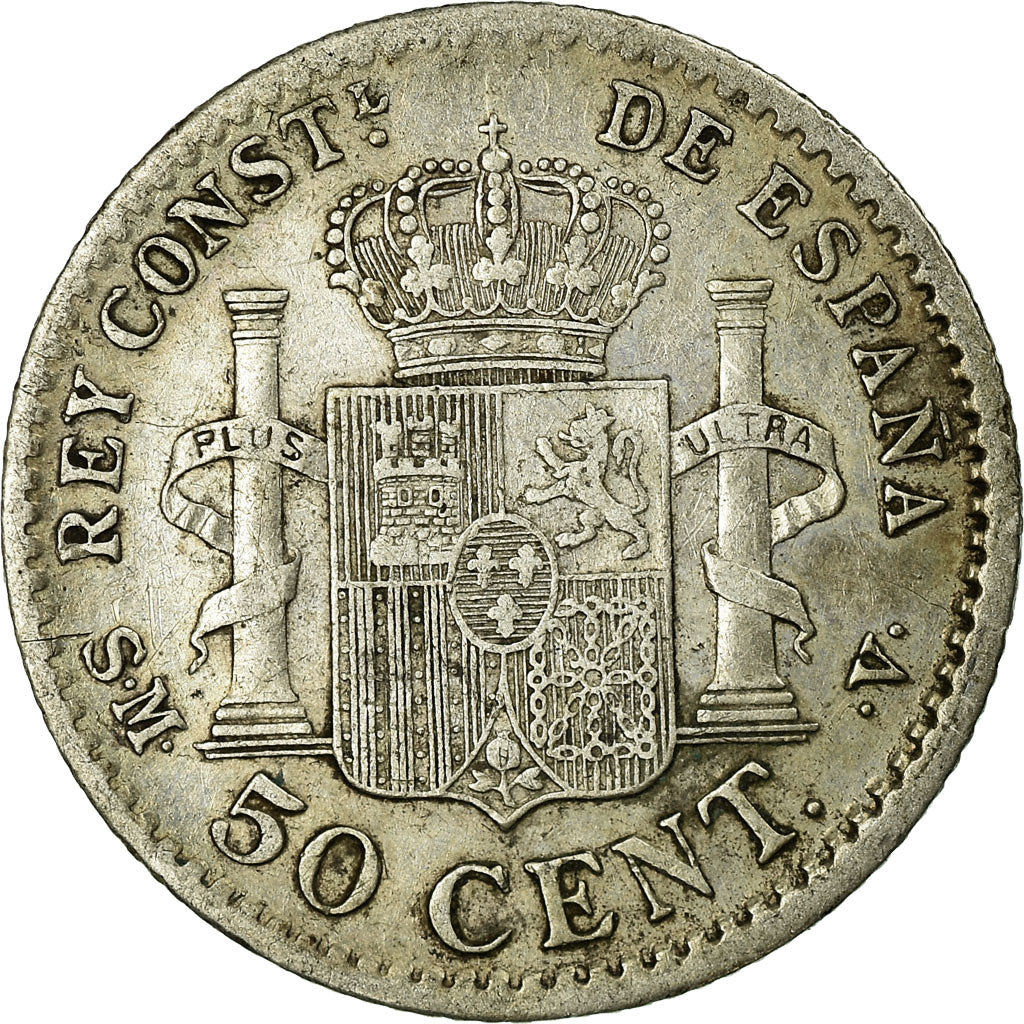 Coin, Spain, Alfonso XIII, 50 Centimos, 1904, Madrid, EF(40-45), Silver, KM:723