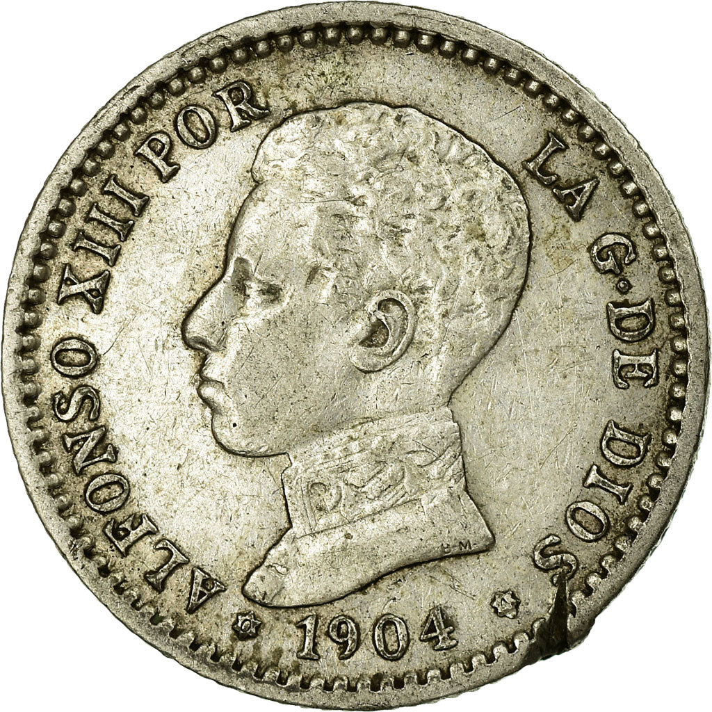 Coin, Spain, Alfonso XIII, 50 Centimos, 1904, Madrid, EF(40-45), Silver, KM:723
