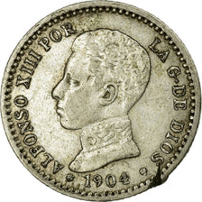 Coin, Spain, Alfonso XIII, 50 Centimos, 1904, Madrid, EF(40-45), Silver, KM:723