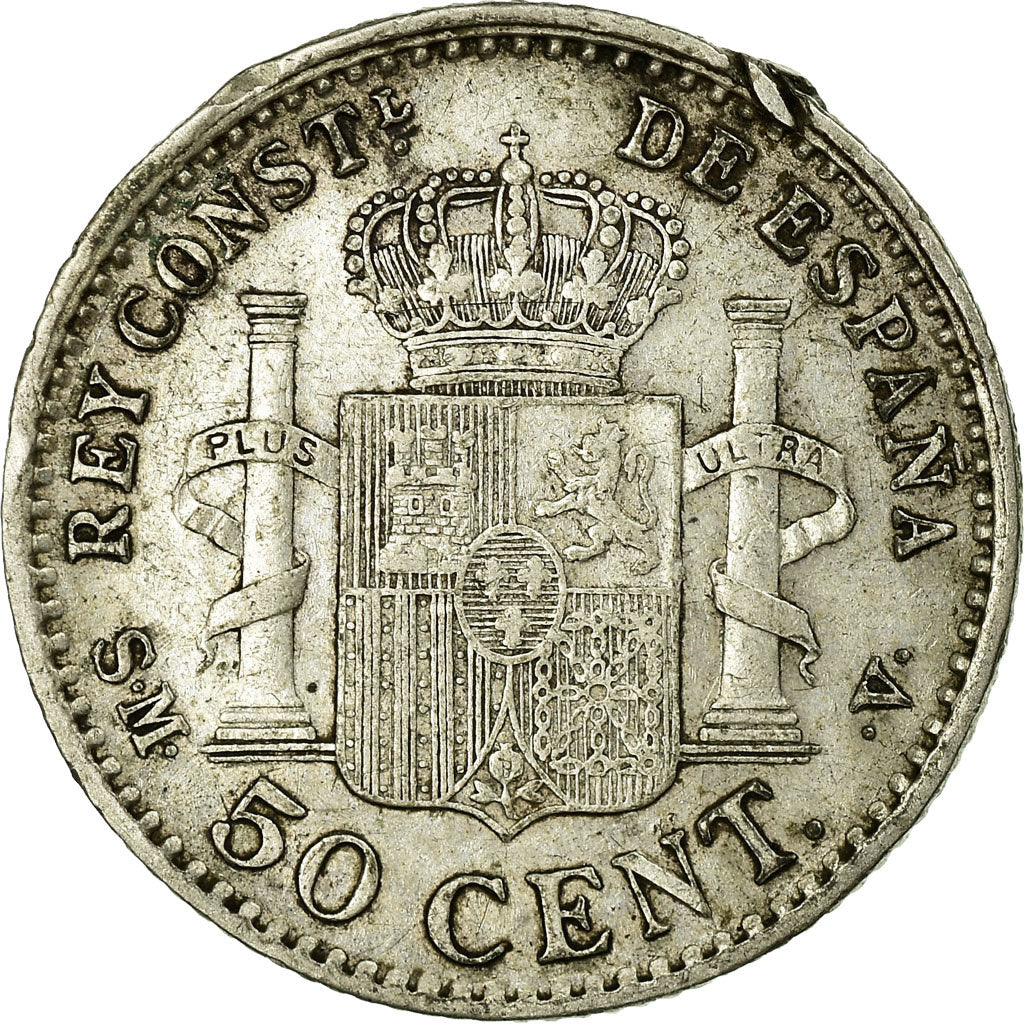 Coin, Spain, Alfonso XIII, 50 Centimos, 1904, Madrid, EF(40-45), Silver, KM:723