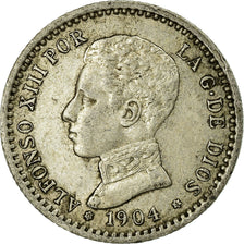 Coin, Spain, Alfonso XIII, 50 Centimos, 1904, Madrid, EF(40-45), Silver, KM:723