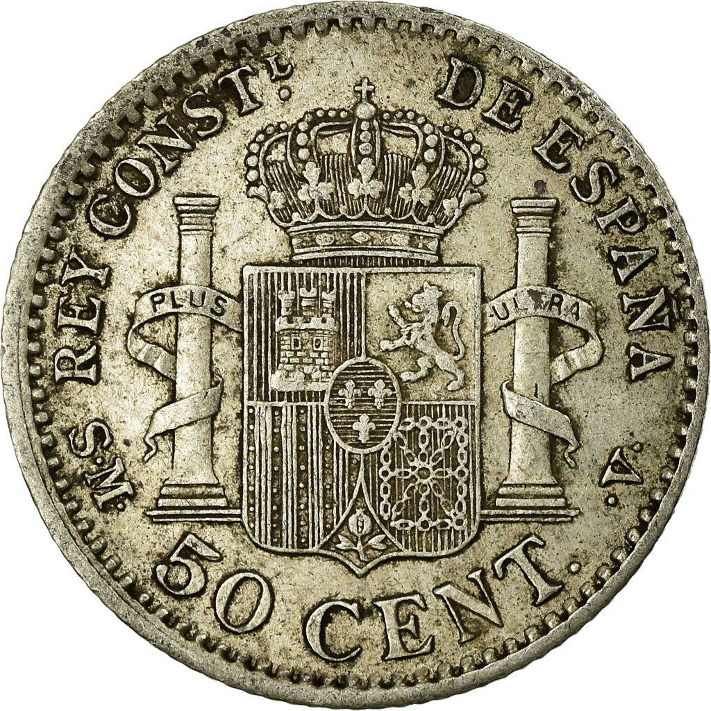 Coin, Spain, Alfonso XIII, 50 Centimos, 1904, Madrid, EF(40-45), Silver, KM:723