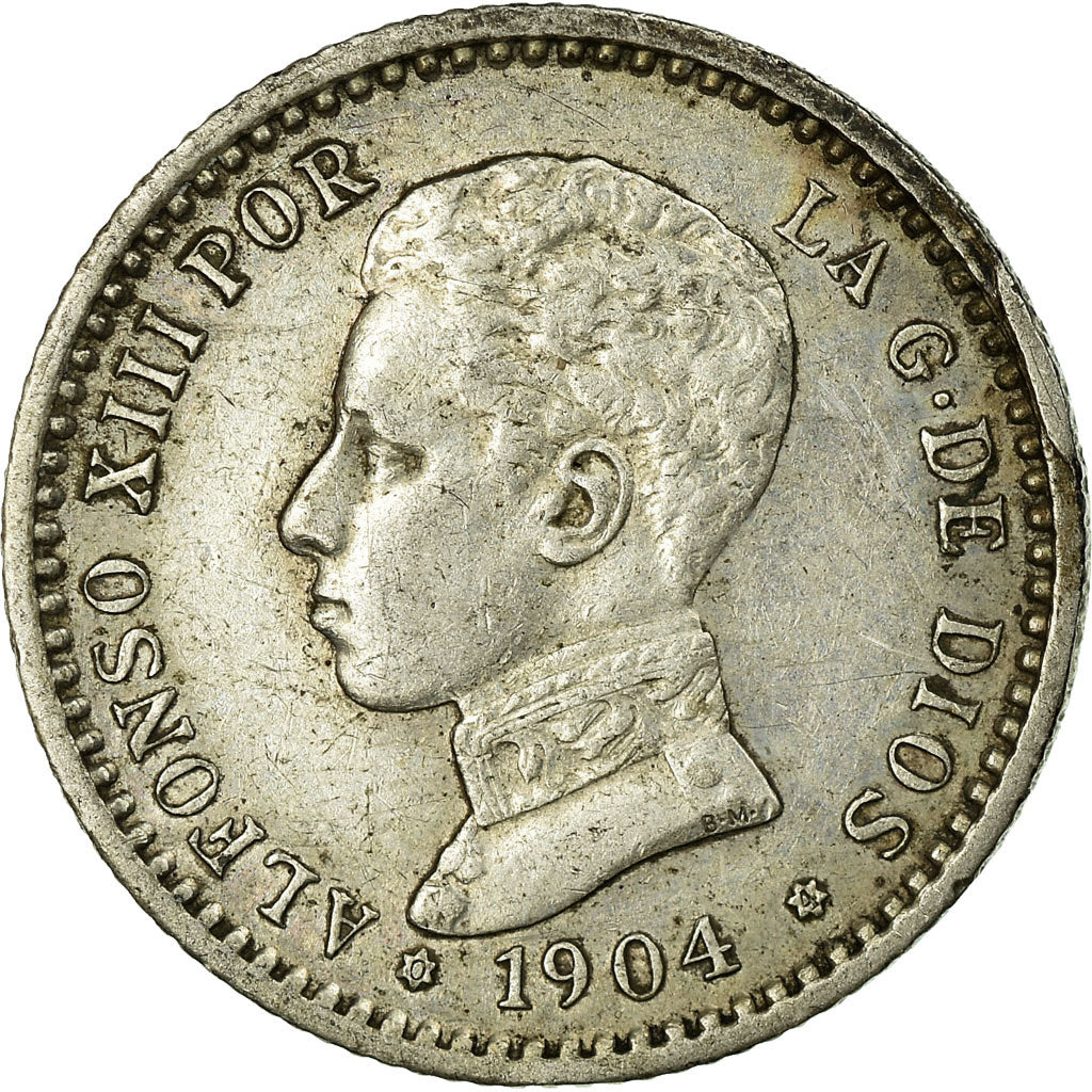Coin, Spain, Alfonso XIII, 50 Centimos, 1904, Madrid, EF(40-45), Silver, KM:723