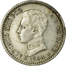 Coin, Spain, Alfonso XIII, 50 Centimos, 1904, Madrid, EF(40-45), Silver, KM:723