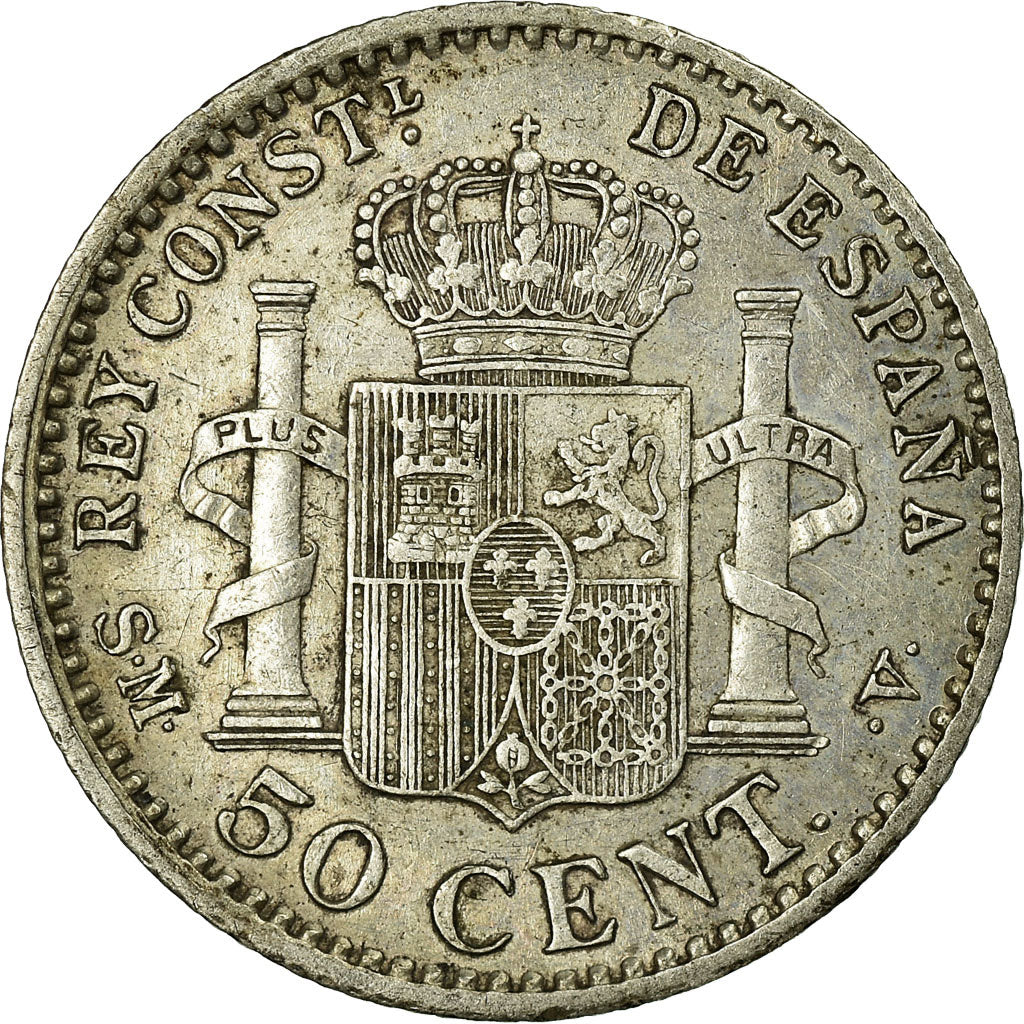 Coin, Spain, Alfonso XIII, 50 Centimos, 1904, Madrid, EF(40-45), Silver, KM:723