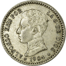 Coin, Spain, Alfonso XIII, 50 Centimos, 1904, Madrid, EF(40-45), Silver, KM:723