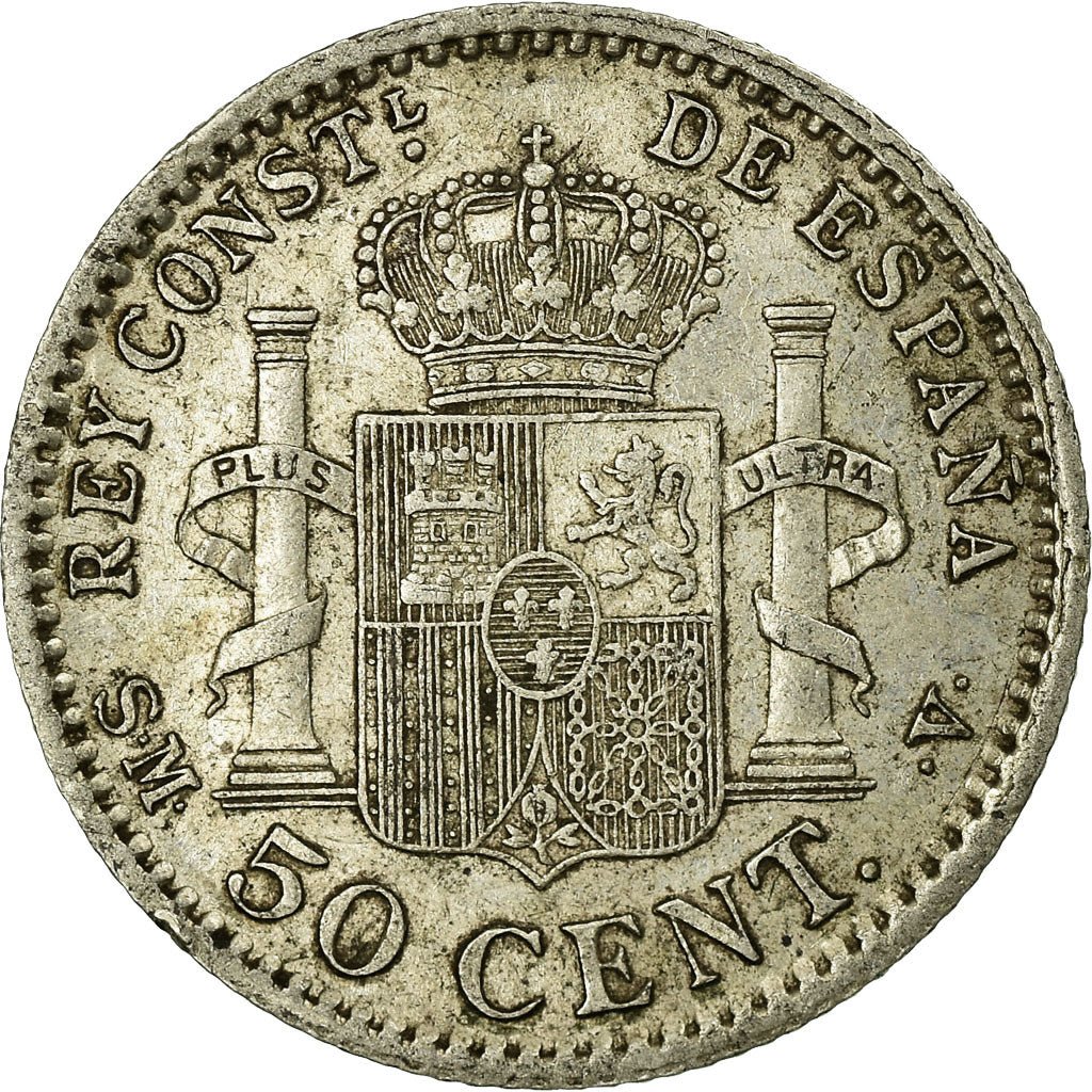 Coin, Spain, Alfonso XIII, 50 Centimos, 1904, Madrid, EF(40-45), Silver, KM:723