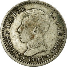 Coin, Spain, Alfonso XIII, 50 Centimos, 1904, Madrid, VF(30-35), Silver, KM:723