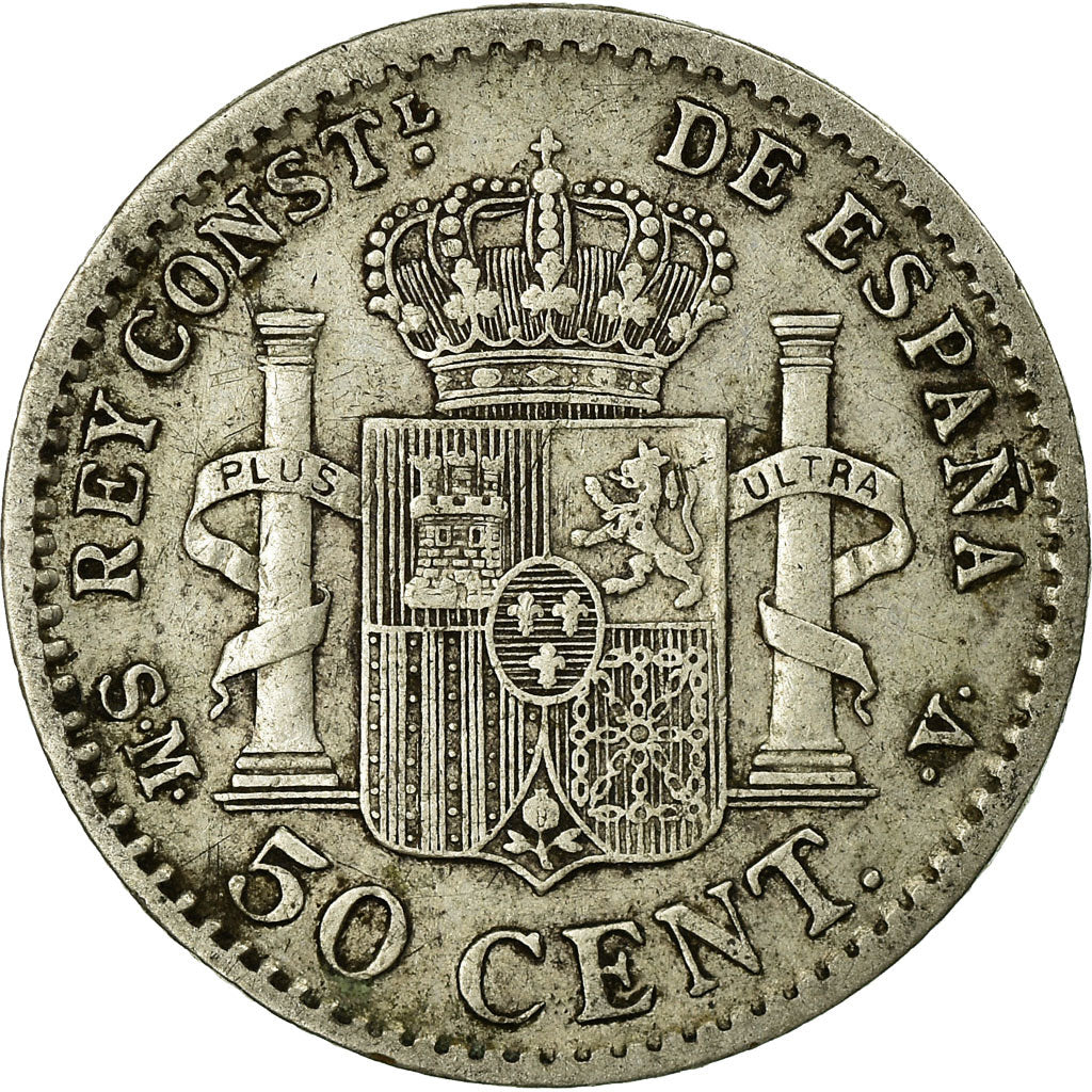 Coin, Spain, Alfonso XIII, 50 Centimos, 1904, Madrid, VF(30-35), Silver, KM:723